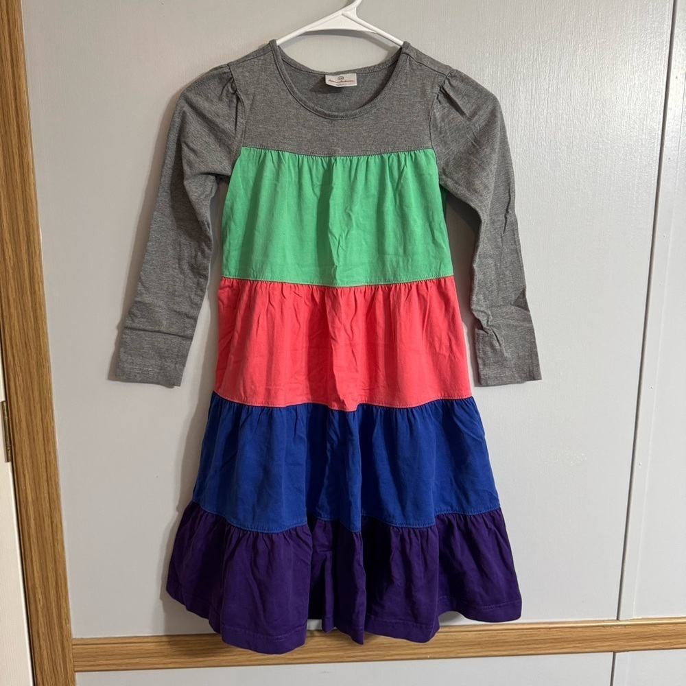 Hanna Andersson Colorblock Dress Size 8